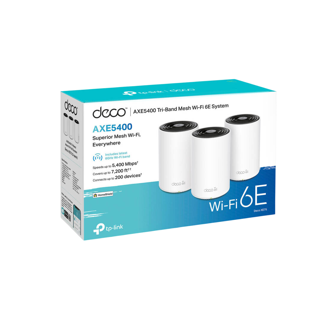 TP-Link Deco XE75 Pro AXE5400 Tri-Band Mesh Wi-Fi 6E System – 3 Pack