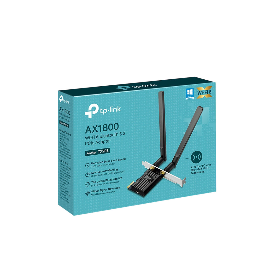 TP-LINK Archer TX20E AX1800 Wi-Fi 6 Bluetooth 5.2 PCIe Adapter