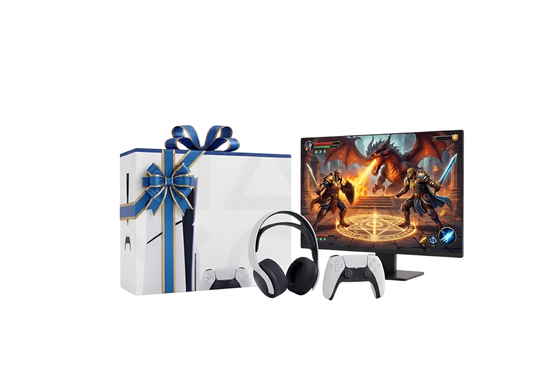 Sony PlayStation 5 Slim Gaming Bundle – PS5 Slim Standard Disc Edition 1TB, DualSense Wireless Controller, Pulse 3D Wireless Headset & LG 27" FHD IPS 120Hz Monitor