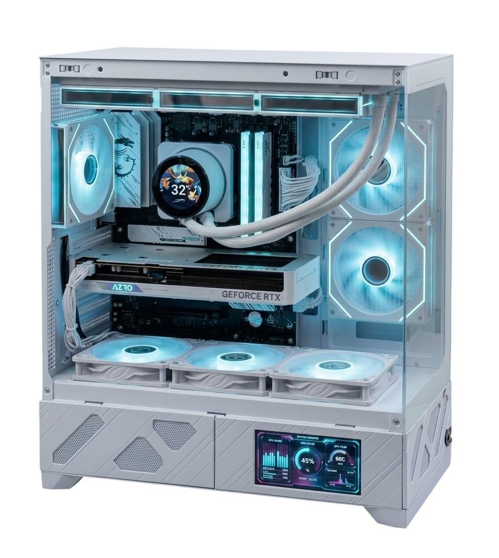 AMD Ryzen 5 9600X Gaming PC – RTX 5060 8GB, 32GB DDR5 6000MHz, 1TB NVMe, White LCD Case