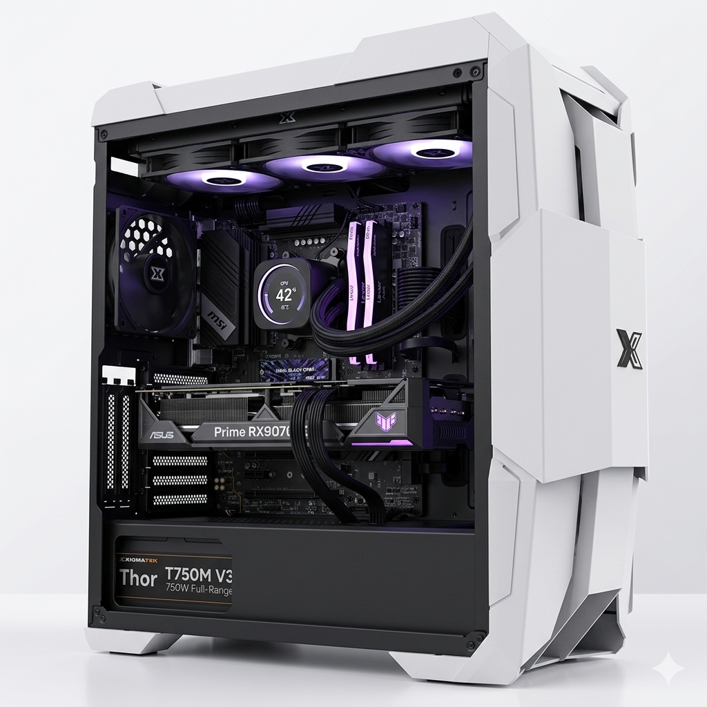 AMD Ryzen 5 9600X Gaming PC – ASUS RX 9070 OC Evo 16GB, 32GB DDR5, 1TB NVMe, 360mm Liquid Cooling