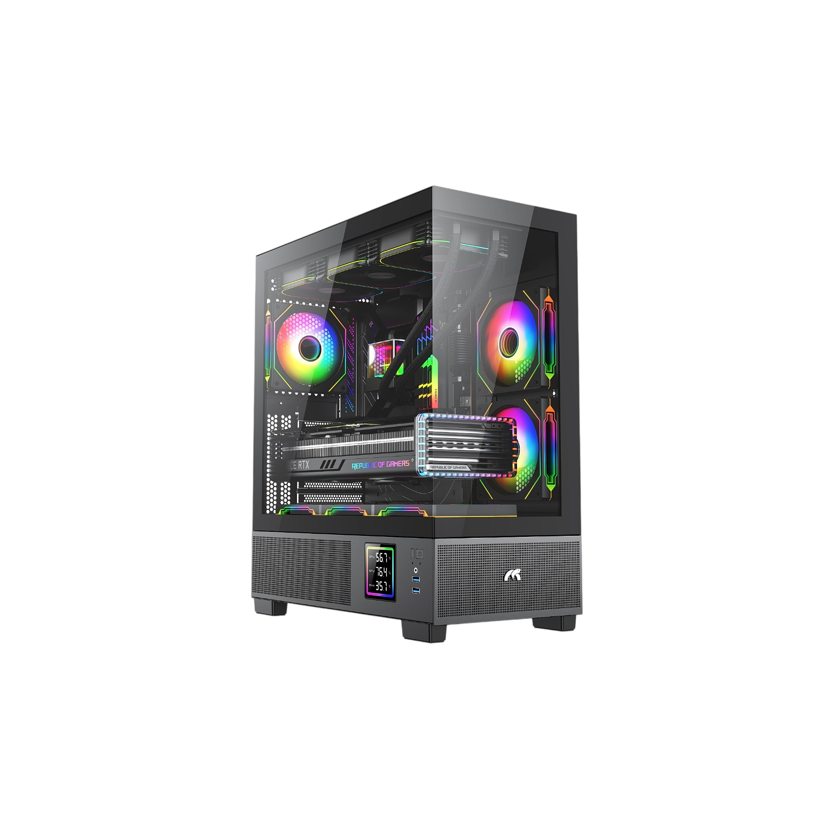 Tortox Nimbus Prime – ATX PC Case (Black)