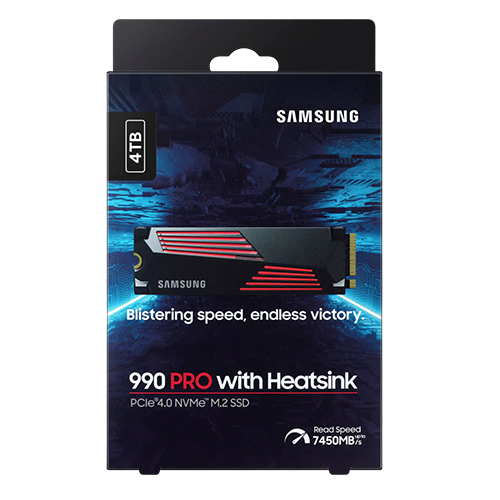 Samsung 990 PRO 4TB NVMe SSD – M.2 PCIe 4.0 Internal SSD with Heatsink