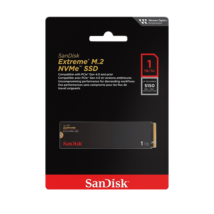 SanDisk Extreme 1TB PCIe 4.0 NVMe M.2 2280 SSD – Up to 5150MB/s