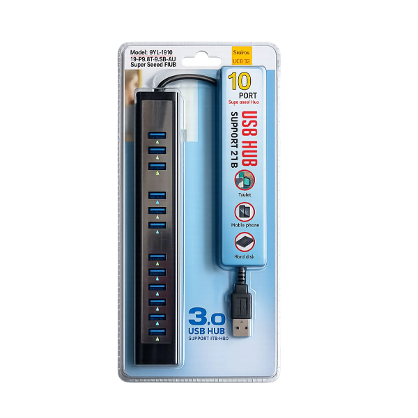 BYL-1910 10-Port USB 2.0 High-Speed USB Hub
