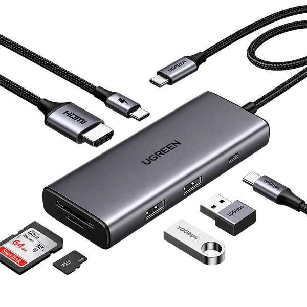 UGREEN 7-in-1 USB-C Multifunction Adapter – CM498 4K 30Hz (P/N 15531)