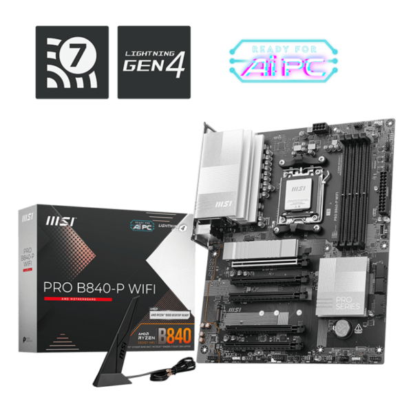 MSI PRO B840‑P WIFI Motherboard (AMD B840 • AM5 • DDR5 • ATX)
