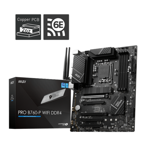 MSI PRO B760-P WiFi DDR4 LGA1700 Intel ATX Gaming Motherboard