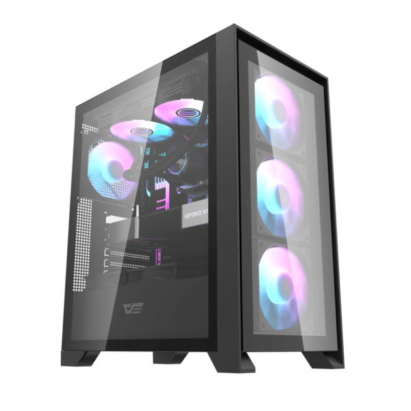 DarkFlash DRX70 Glass ATX PC Case- Black