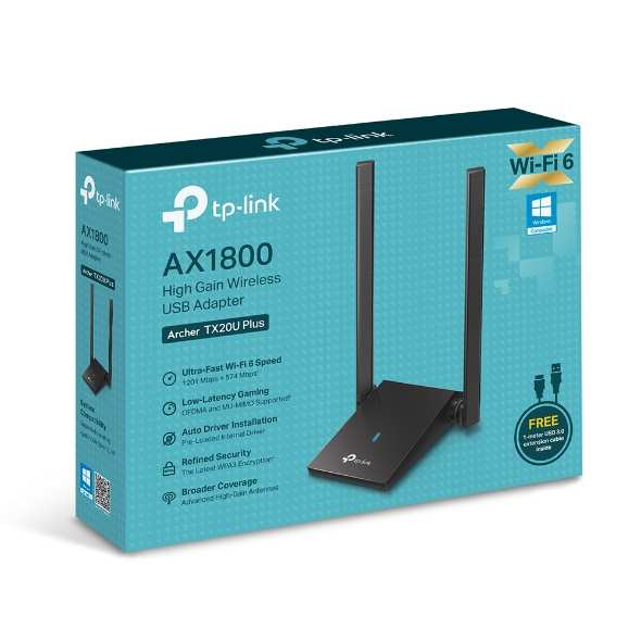 TP-LINK TX20U PLUS AX1800 DUAL ANTENNAS HIGH GAIN WIRELESS USB ADAPTE