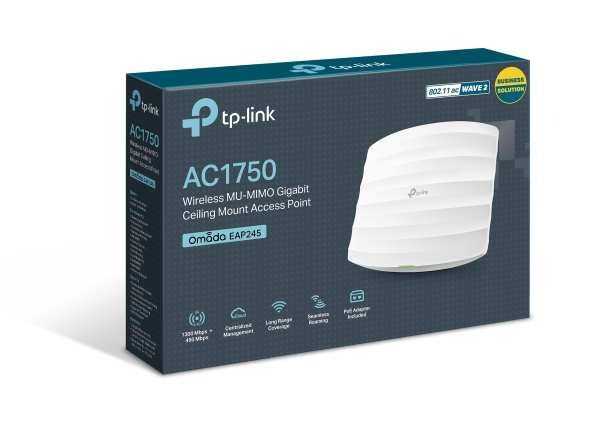 TP-LINK EAP245 AC1750 WIRELESS MU-MIMO GIGABIT CEILING MOUNT ACCESS POINT