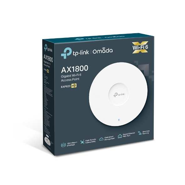 TP-LINK EAP620 HD AX1800 WIRELESS DUAL BAND CEILING MOUNT ACCESS POINT