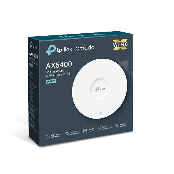 TP-LINK EAP670 AX5400 CEILING MOUNT WIFI 6 ACCESS POINT