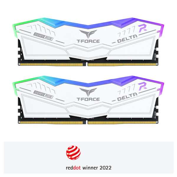 TEAMGROUP T-FORCE DELTA RGB DDR5 6000MHZ 64GB(2X32GB) DESKTOP MEMORY-WHITE