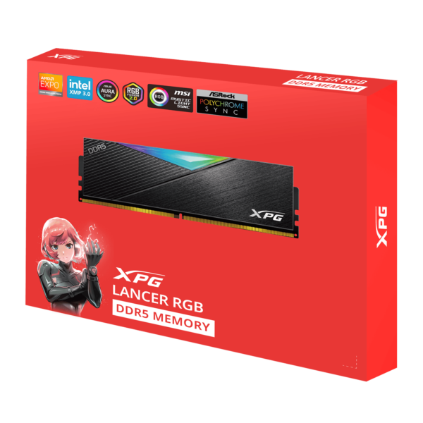 XPG LANCER RGB DDR5 7200MHZ 32GB(2X16GB) RGB MEMORY -BLACK