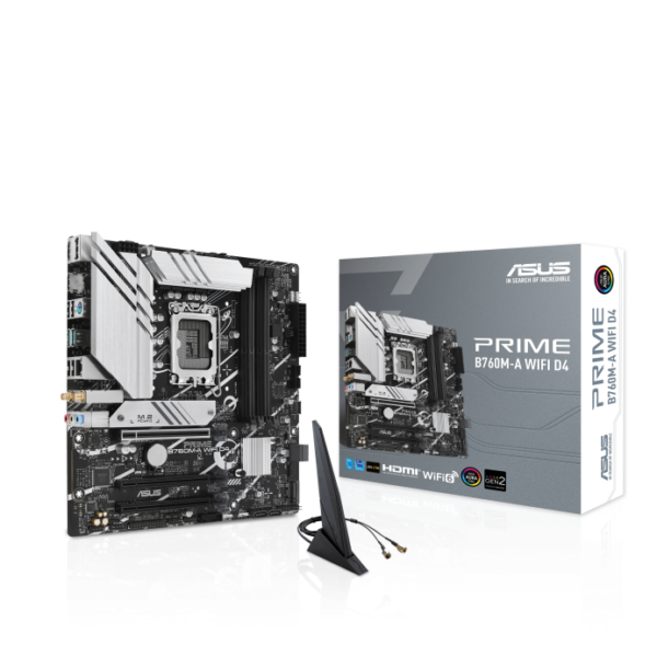 ASUS PRIME B760M‑A WIFI D4 Motherboard (DDR4, PCIe 4.0, mATX)