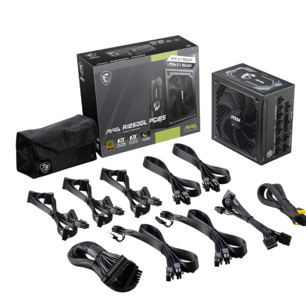 MSI MAG A1250GL PCIE5 FULLY MODULAR POWER SUPPLY