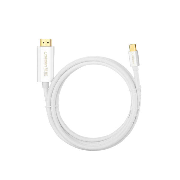 Ugreen USB Type C to HDMI Cable Male to Male ABS Case 1.5 (White)