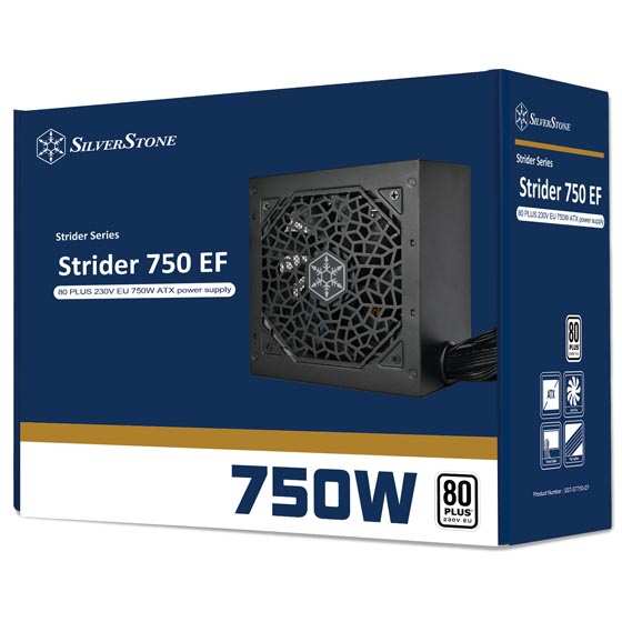 SILVERSTONE STRIDER 750 EF 80 PLUS 230V EU 750W ATX (PS2) POWER SUPPLY