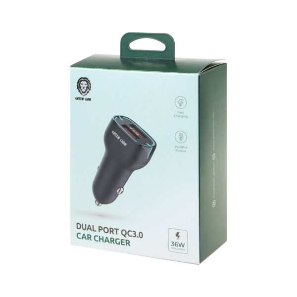 GREEN LION DUAL PORT QC3.0 CAR CHARGER 36W
