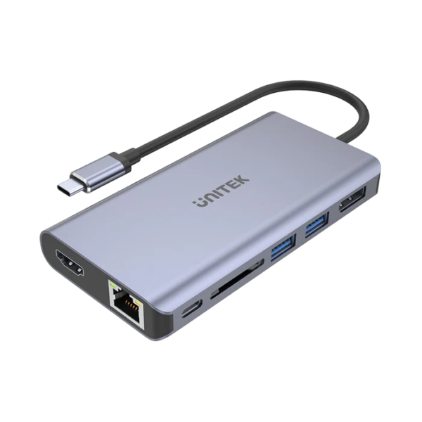 uHUB S7+ 7-IN-1 USB-C ETHERNET HUB WITH MST DUAL MONITOR 100W POWER DELIVERY AND CARD READER