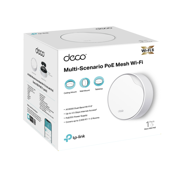 TP-LINK DECO X50-POE AX3000 WHOLE HOME MESH WIFI 6 SYSTEM WITH POE