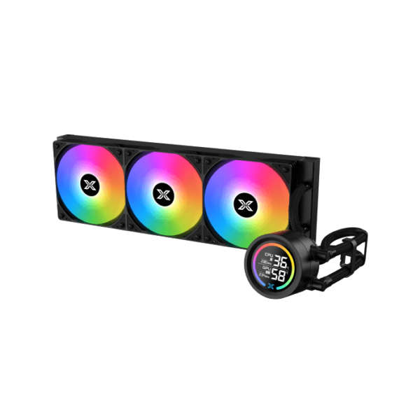 XIGMATEK LK 360 DIGITAL LCD ARGB AIO PWM CPU LIQUID COOLER EN45905 BLACK