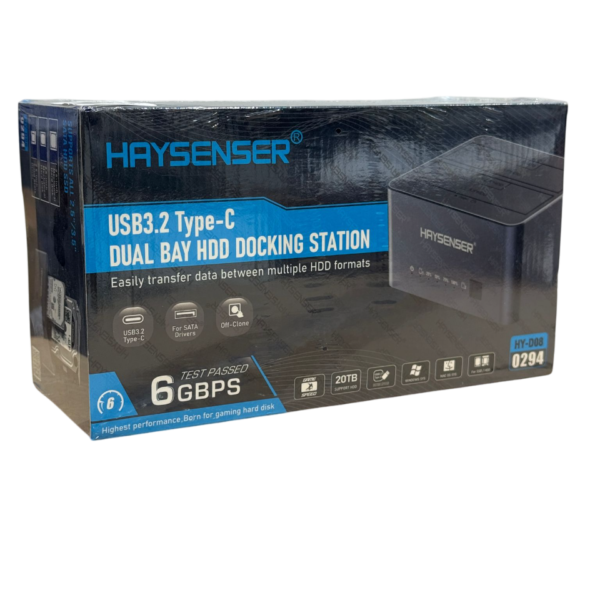 HAYSENSER USB3.2 TYPE-C DUAL BAY HDD DOCKING STATION