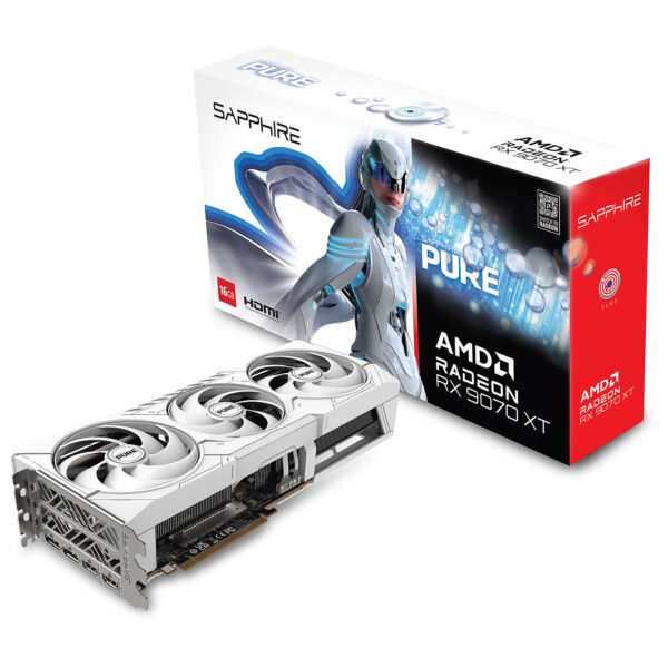 SAPPHIRE PURE Radeon RX 9070 XT – 16 GB GDDR6 (White)