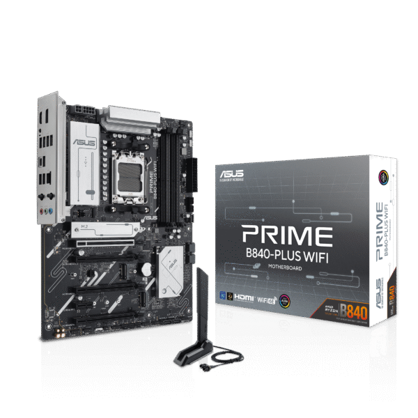 ASUS PRIME B840-PLUS WIFI Motherboard (AM5, DDR5, PCIe 4.0, Wi-Fi 6E)