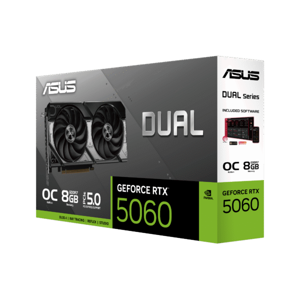 ASUS Dual GeForce RTX™ 5060 8GB GDDR7 OC Edition (PCIe 5.0 • 2.5‑Slot • Dual Axial‑Tech Fans)