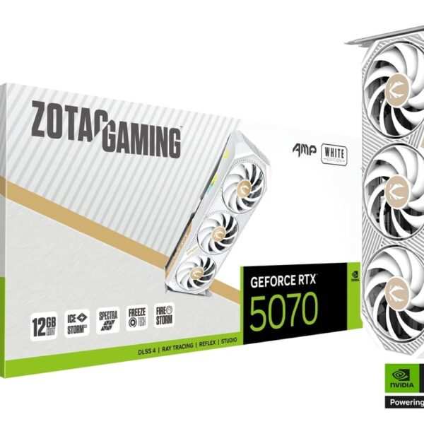 ZOTAC GAMING GeForce RTX™ 5070 AMP White Edition – 12 GB GDDR7