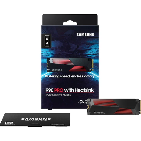 SAMSUNG 4 TB 990 PRO PCIE 4.0 ×4 M.2 INTERNAL SSD WITH HEATSINK