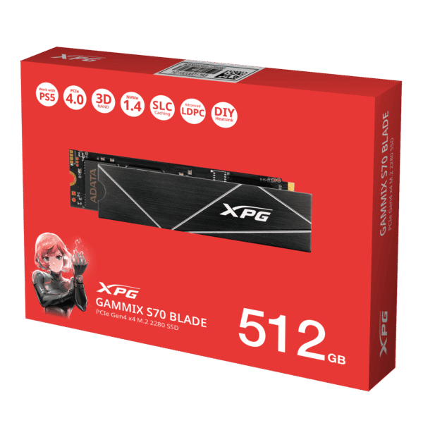 XPG GAMMIX S70 BLADE 512GB M.2 NVME GEN 4.0 SSD