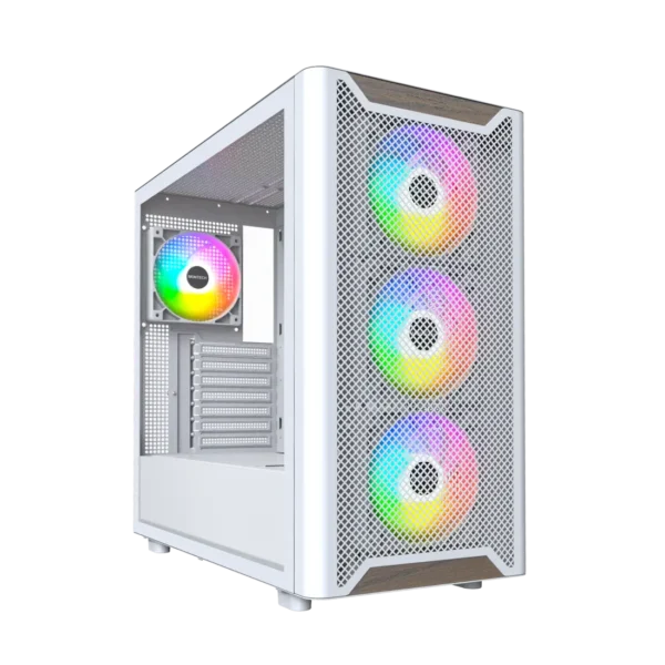 MONTECH XR WOOD – MID-TOWER ATX GAMING CASE (WHITE)